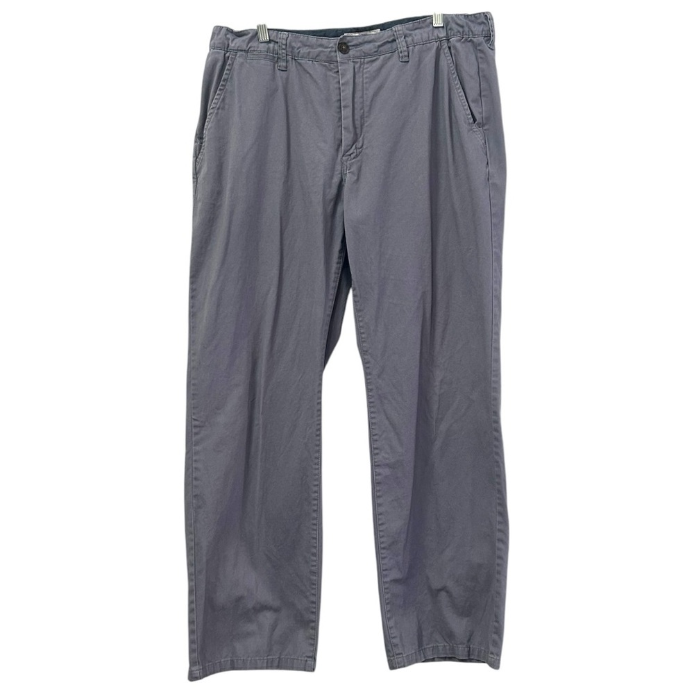 Flag &‎ Anthem Men’s Relaxed Fit Gray Flat Front Chino Pants  Sz 36x32
